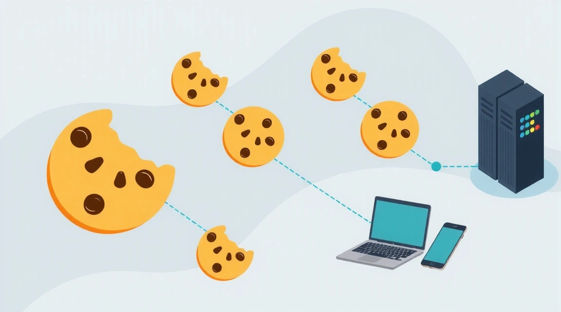 Illustration of various types of cookies and their digital functions