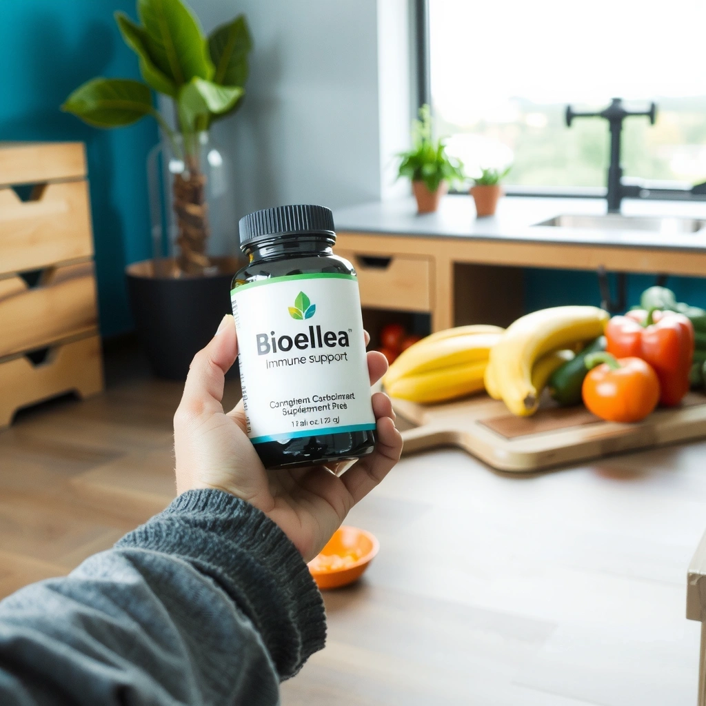 Person holding Bioellea Immune Support Supplement