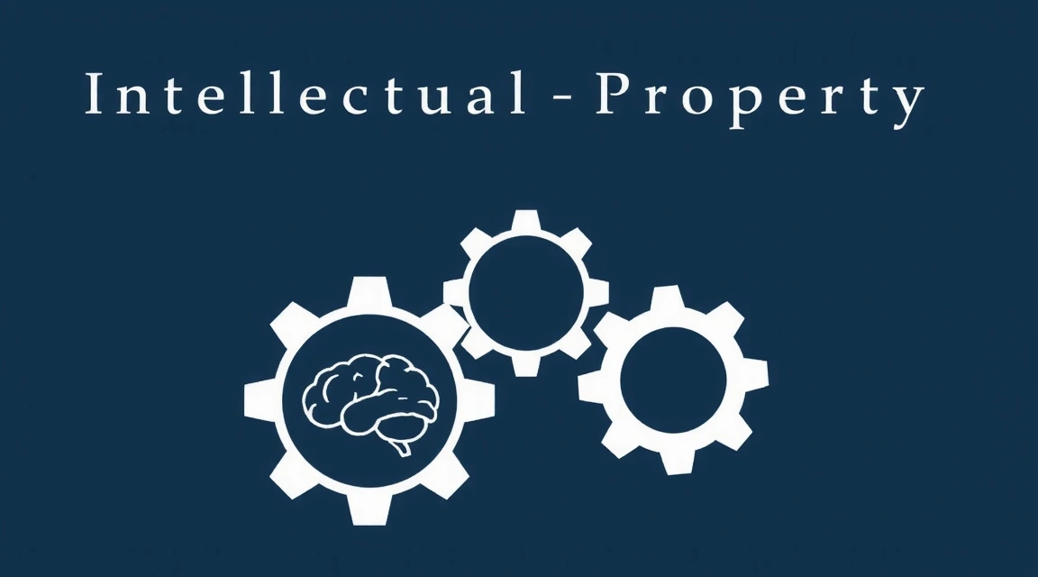 Stylized image of interconnected gears and a brain, representing intellectual property and innovation.